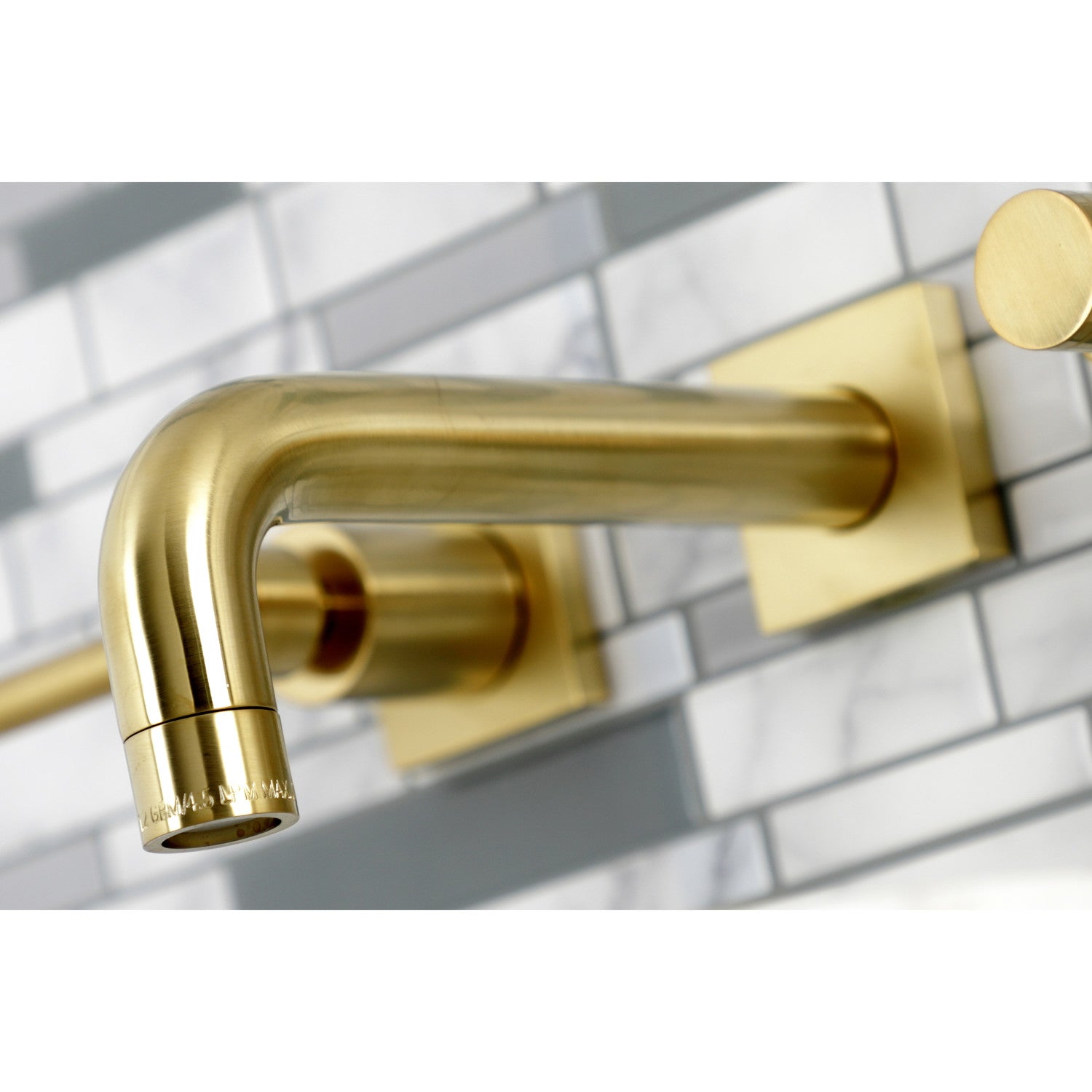 Kingston Sona KS6127DL - Concord Double-Handle 3-Hole Wall Mount Bathroom Faucet, Brushed Brass — thumbnail 3
